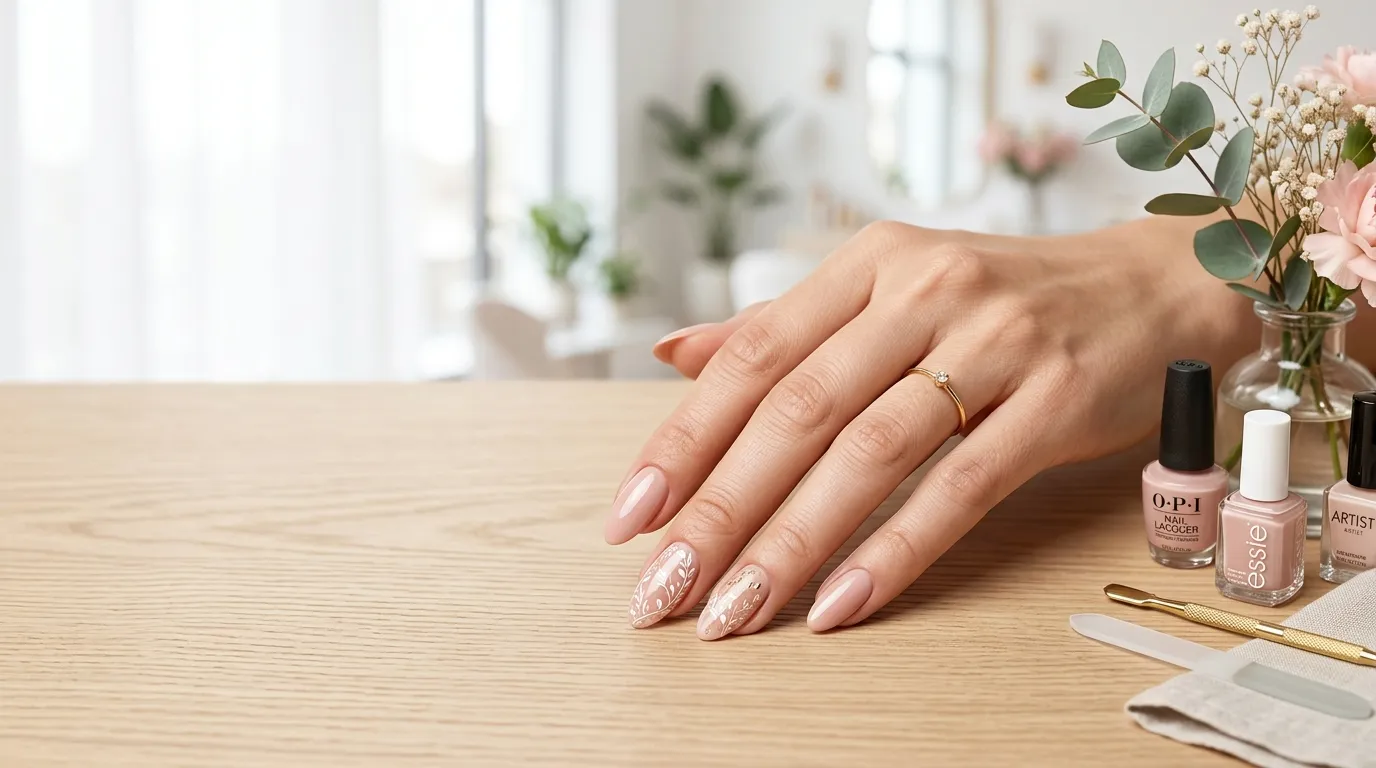 Hand With Nude Manicure