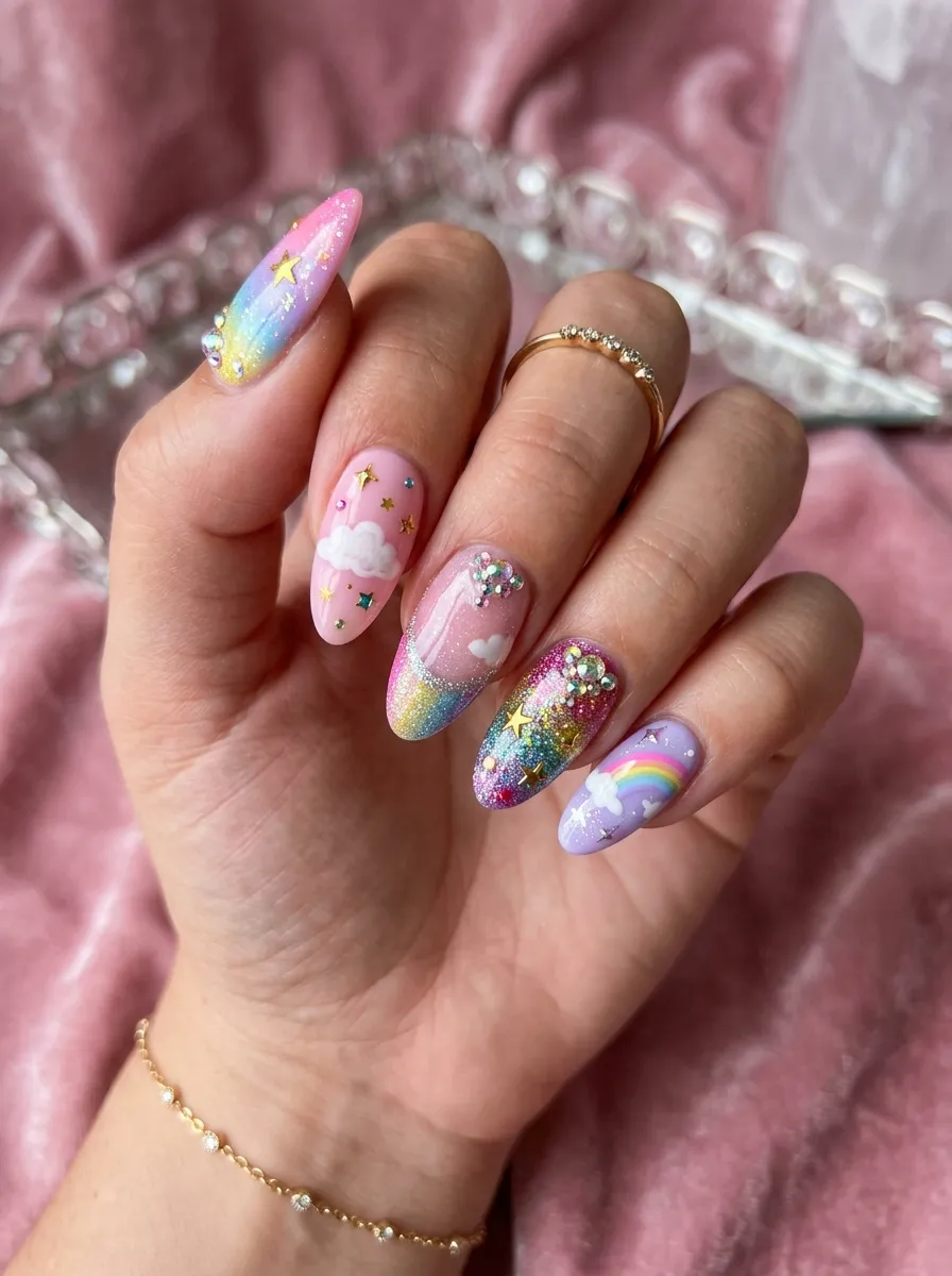 80s Geometric Nail Art