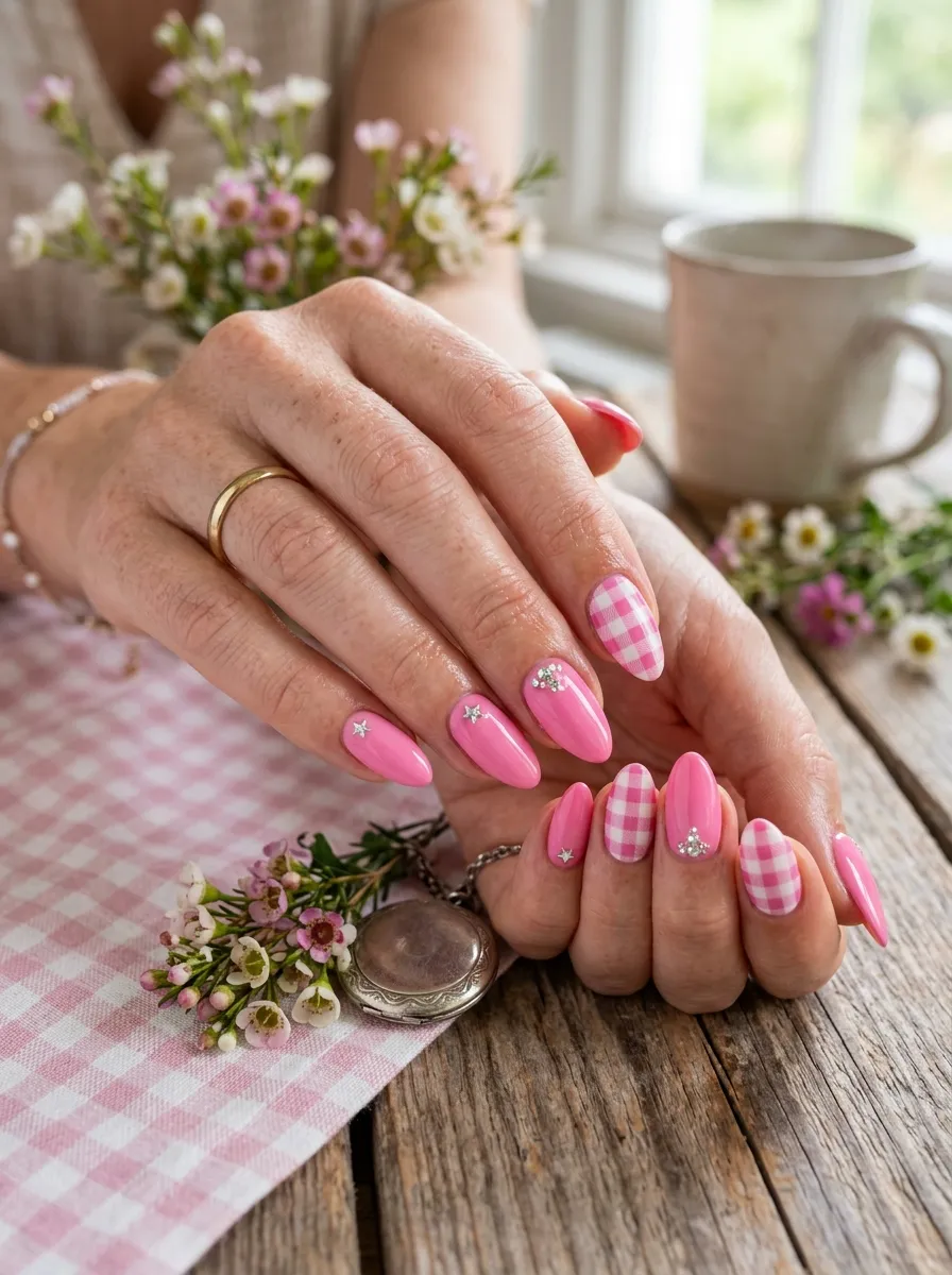 80s Heart Nail Art