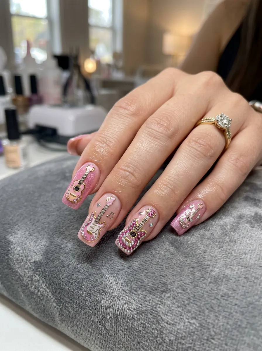 80s Rainbow French Nails