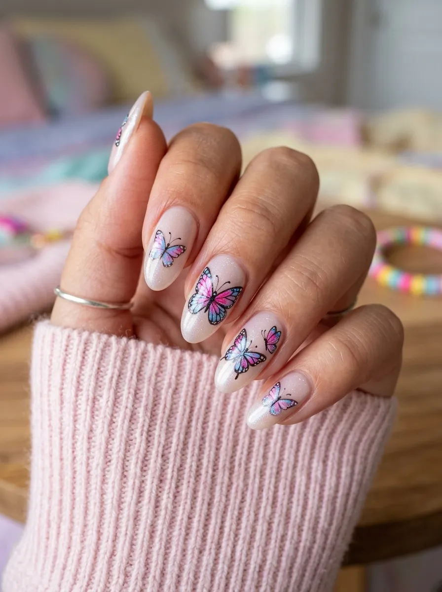 90s Butterfly Nail Designs