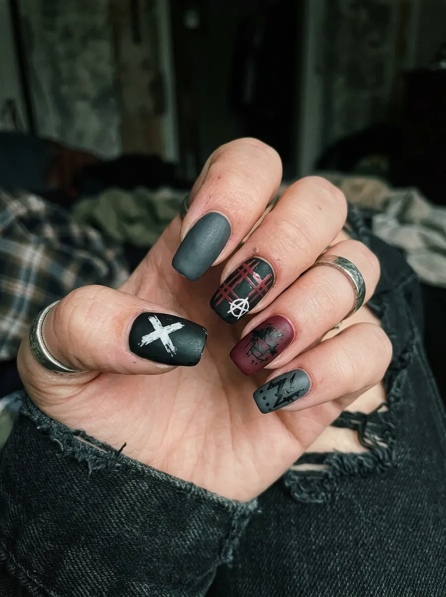 90s Grunge Nail Art
