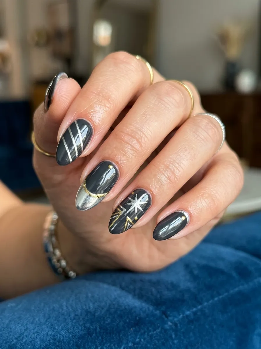 90S Metallic Nail Art