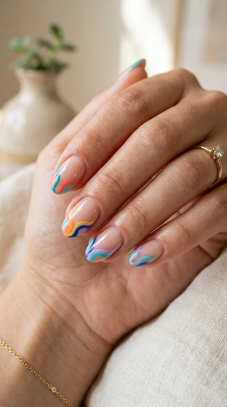 Abstract French Tip Nails
