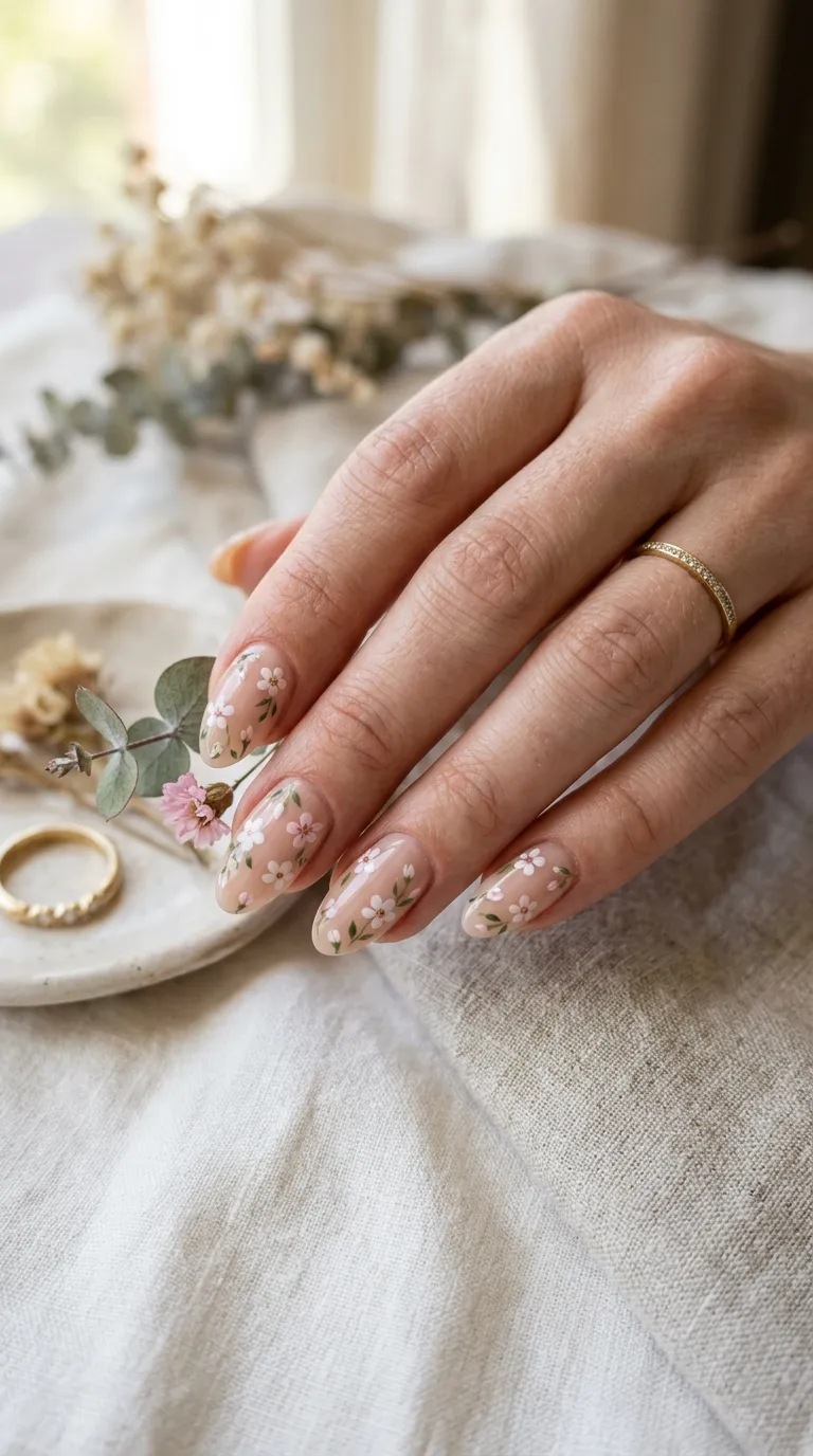 Aesthetic Floral Nails