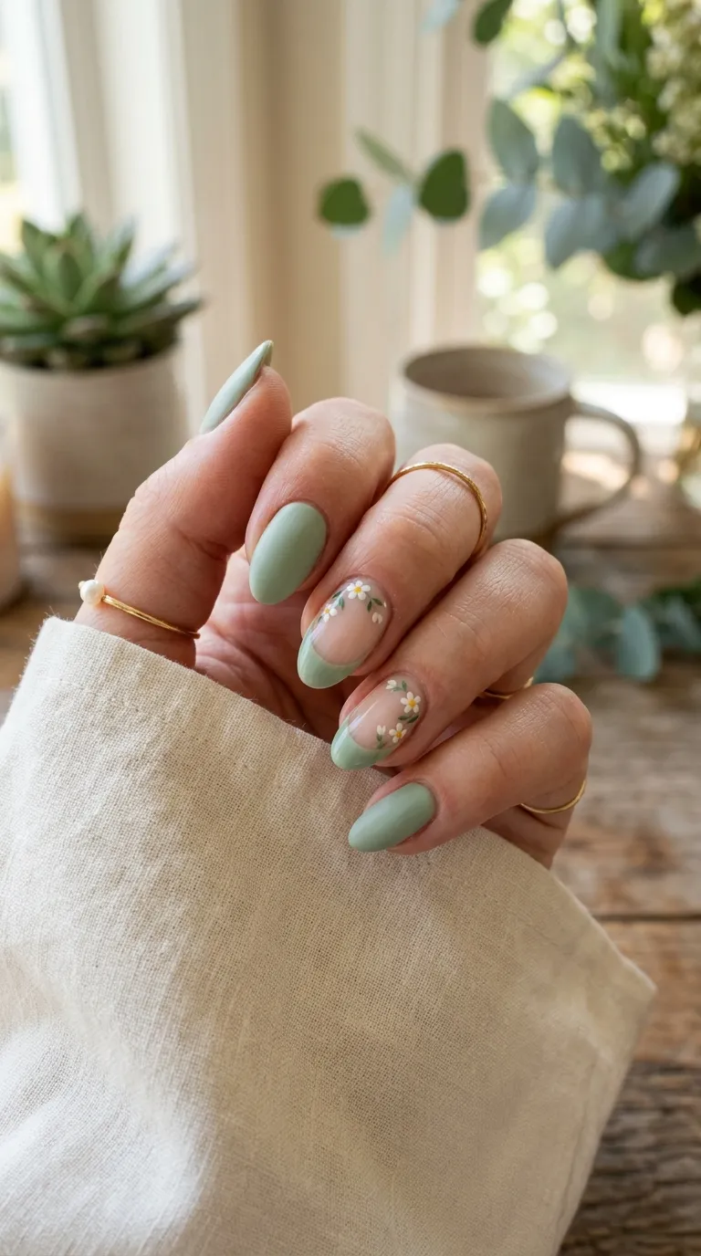 Aesthetic Green Nails
