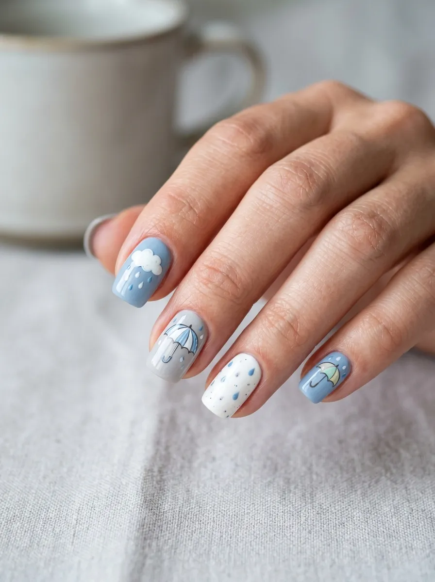 April Rainy Day Nail Art