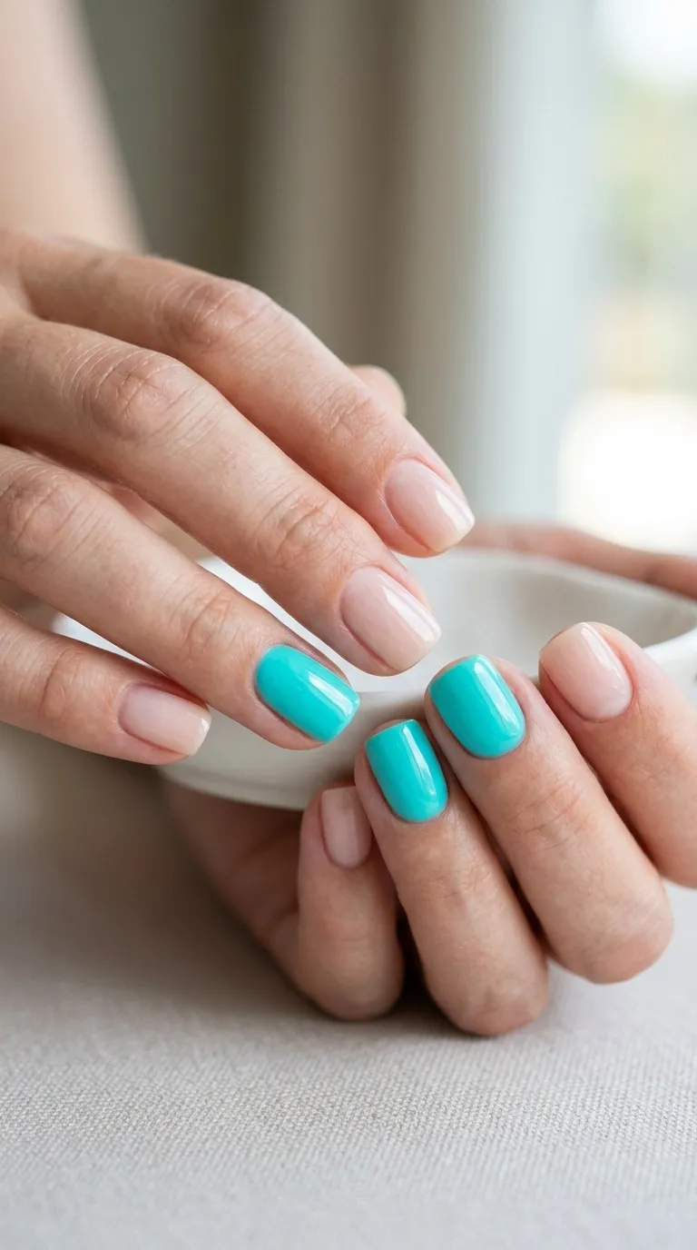 Aqua Accent Nails