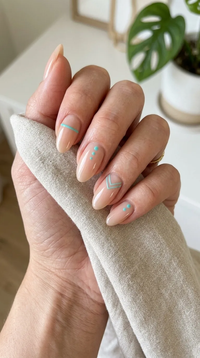 Aqua Minimalist Nails