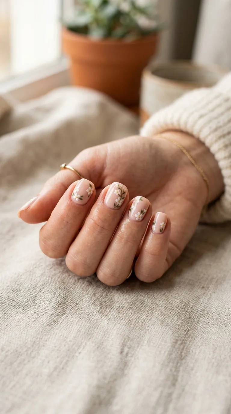 At Home Floral Nail Art