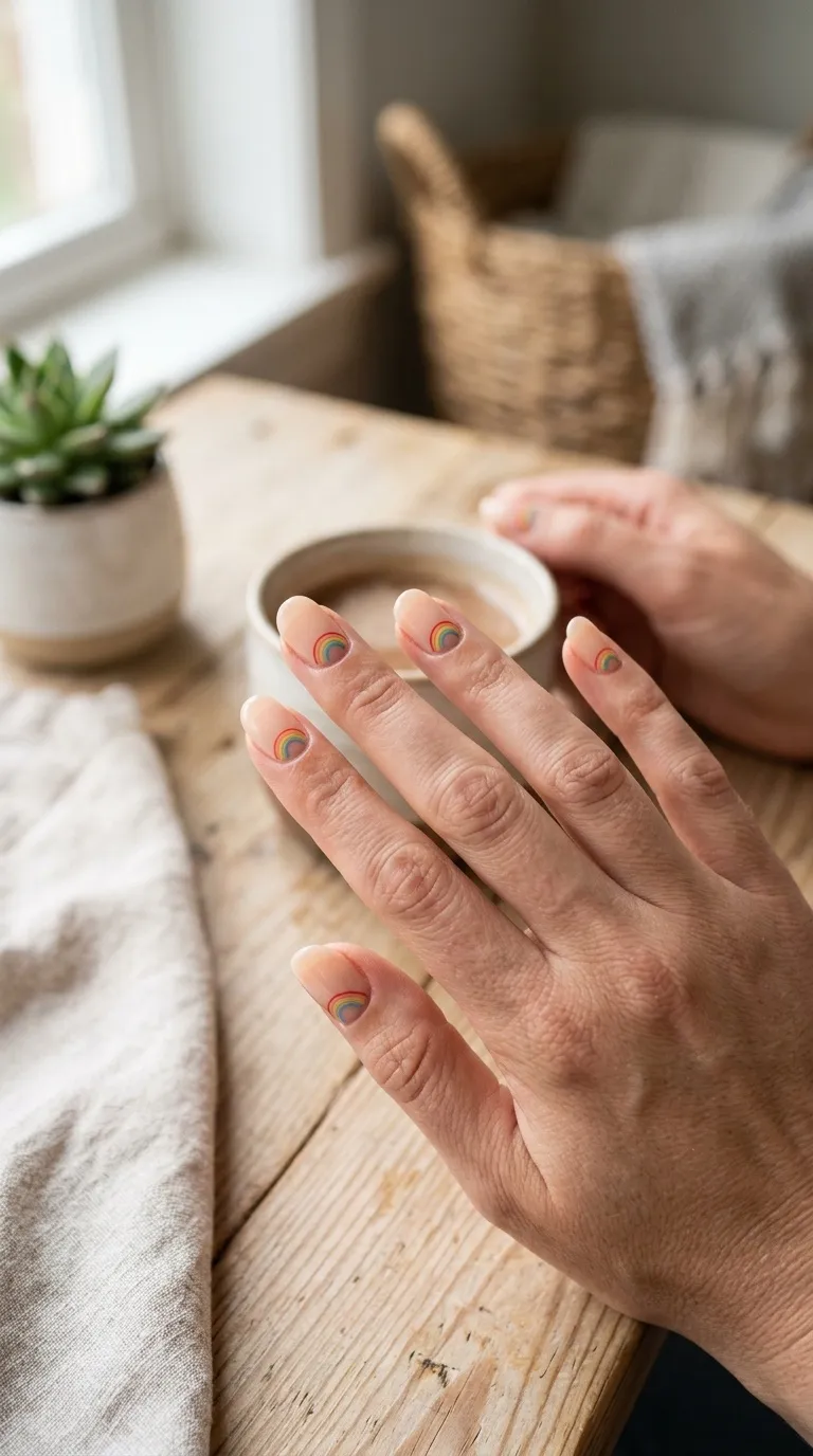 At Home Rainbow Nails