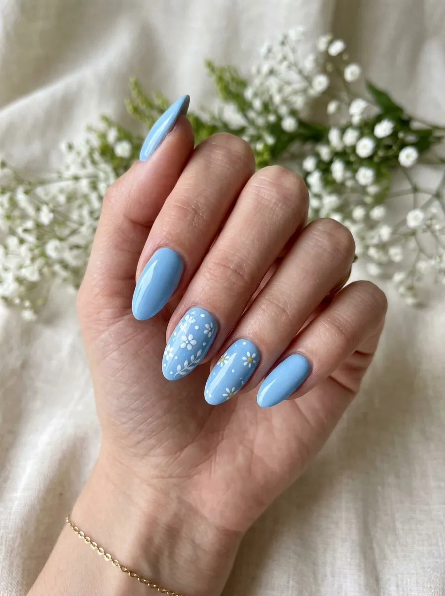 Baby Blue April Nails