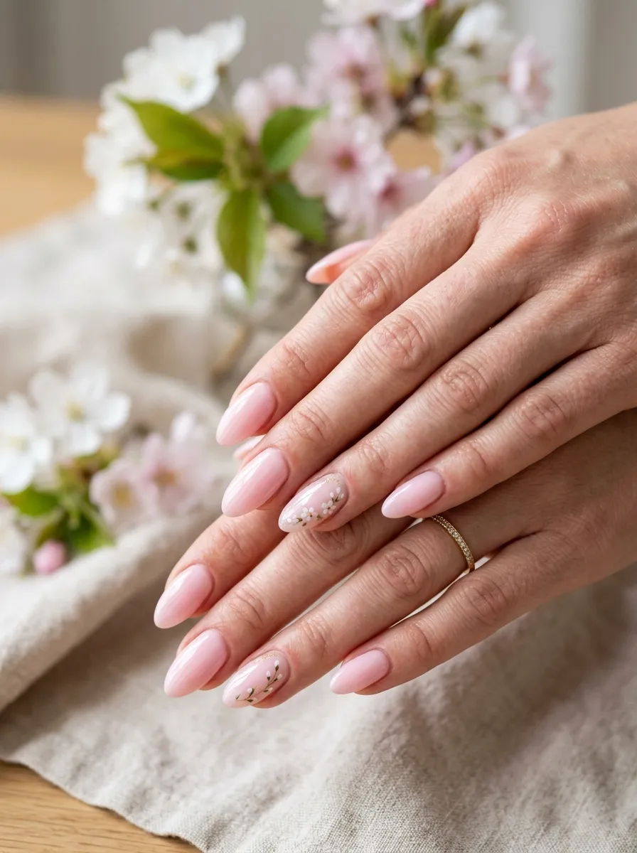 Baby Pink Spring Nails