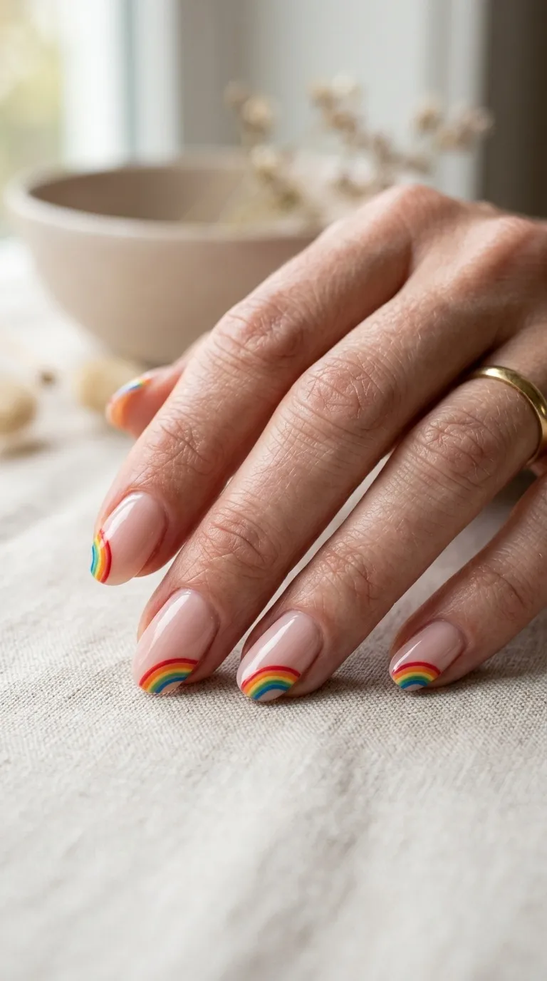 Basic Rainbow Nail Art