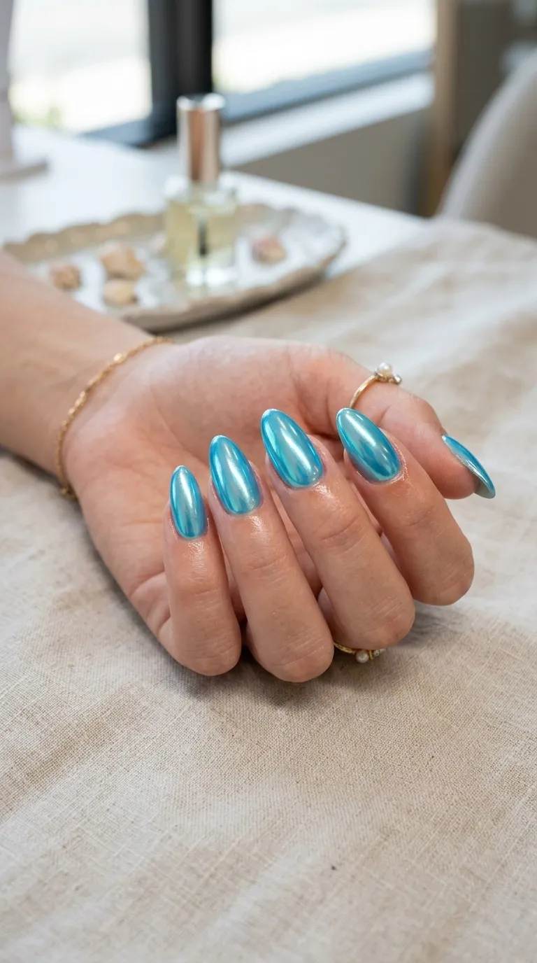 Beach Chrome Nails