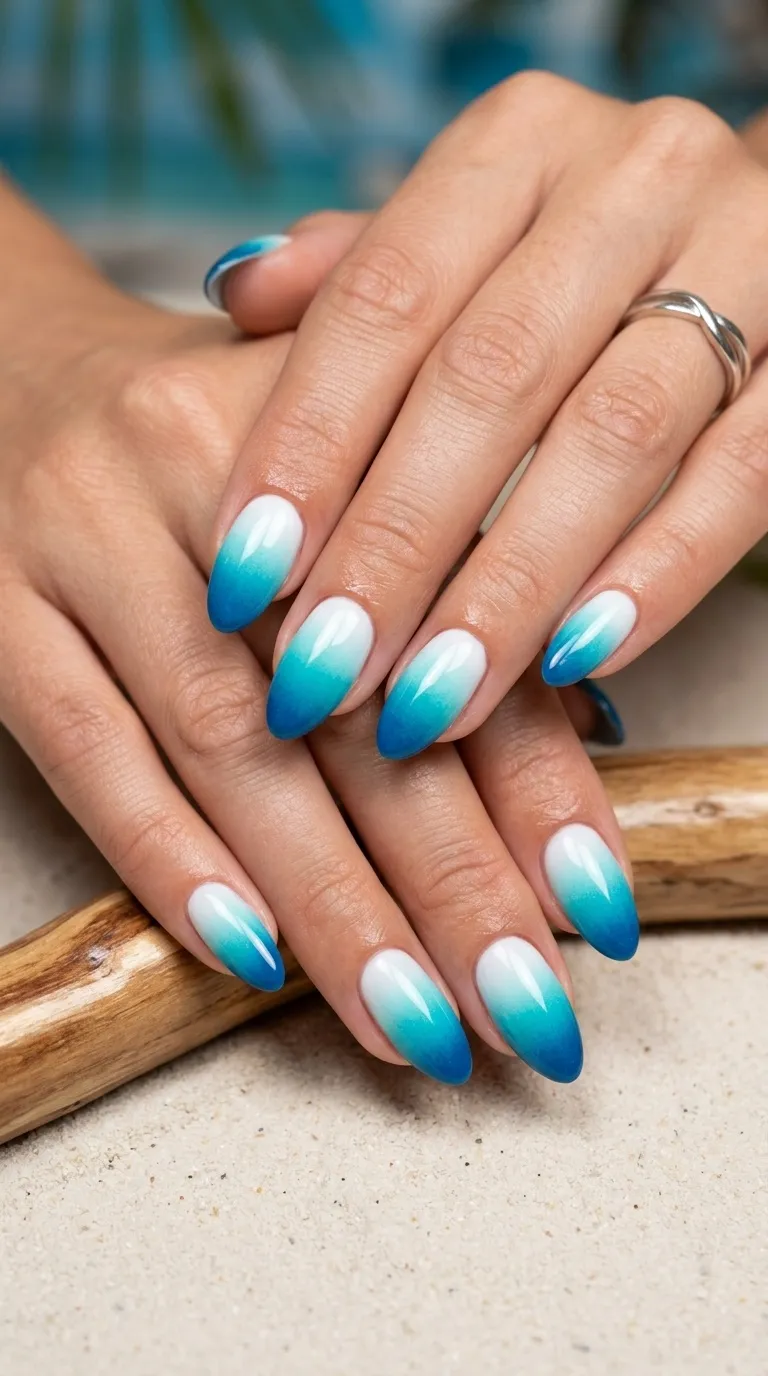 Beach Ombre Nails