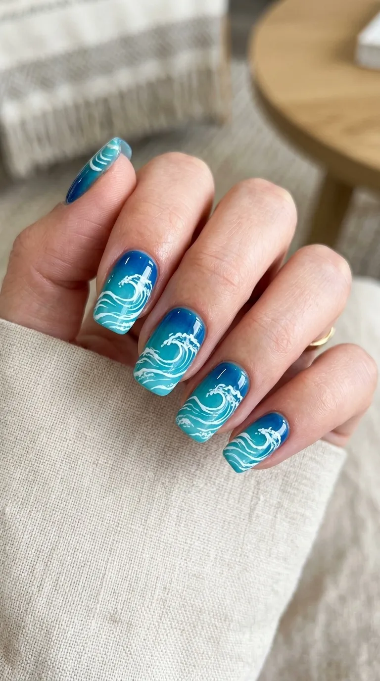 Beach Wave Nail Art