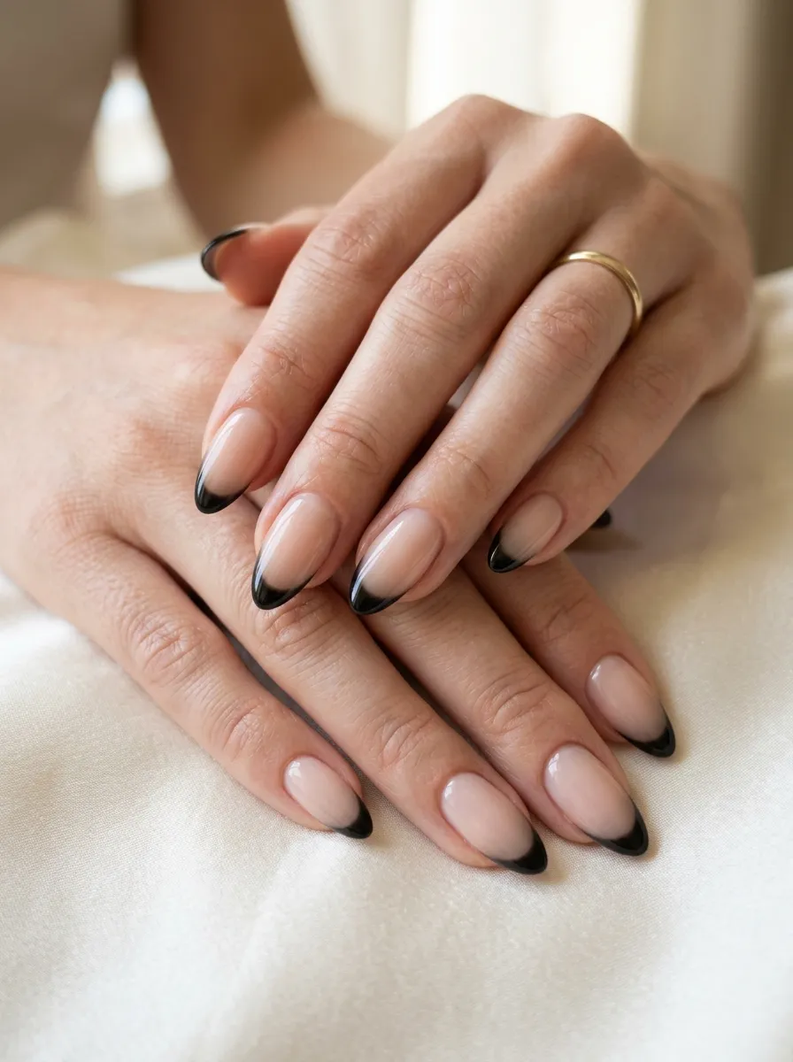 Black Ombre French Tips