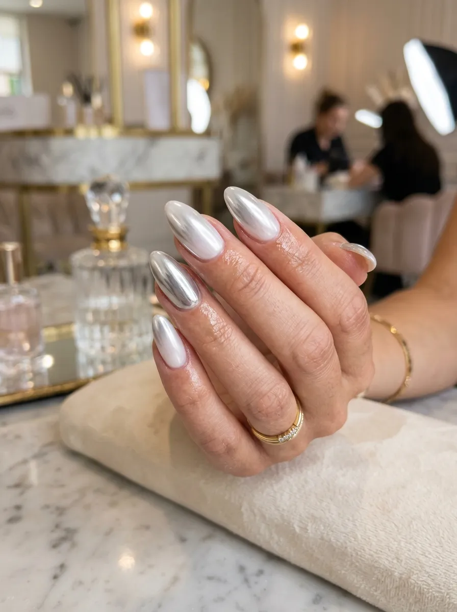 Black and Nude Ombre Nails
