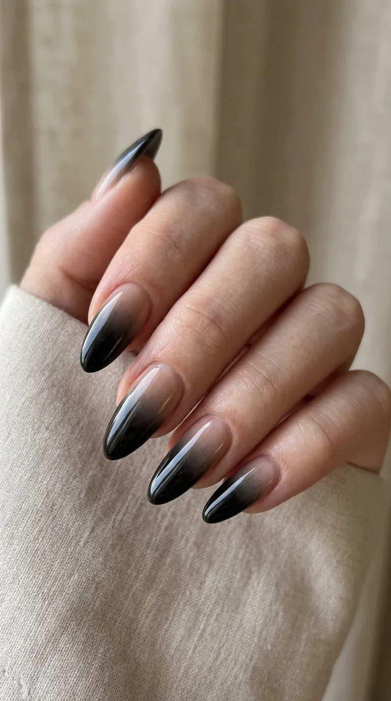 Blue and White Ombre Nails