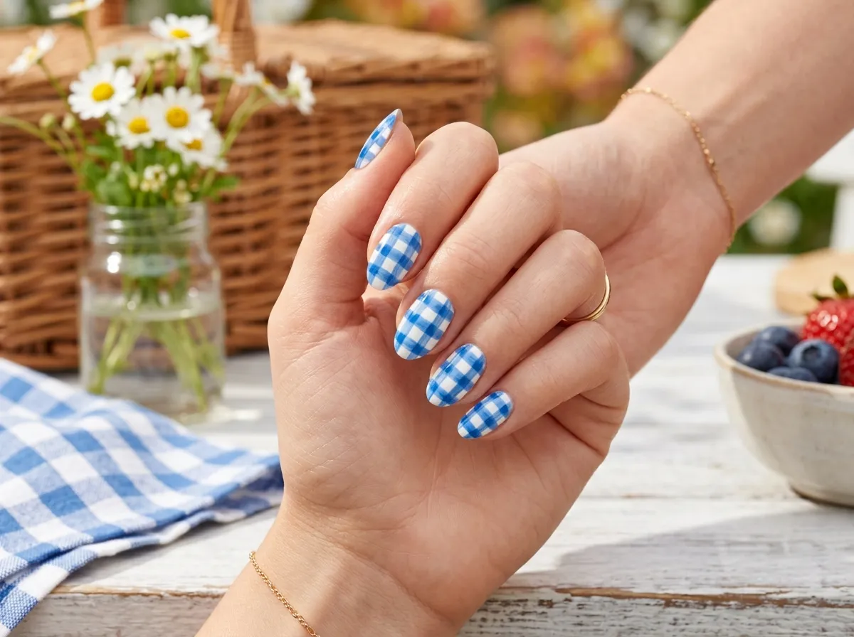 Blue and White Picnic Plaid