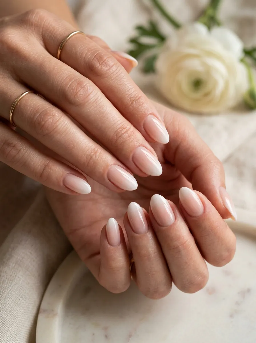 Burgundy Ombre French Nails