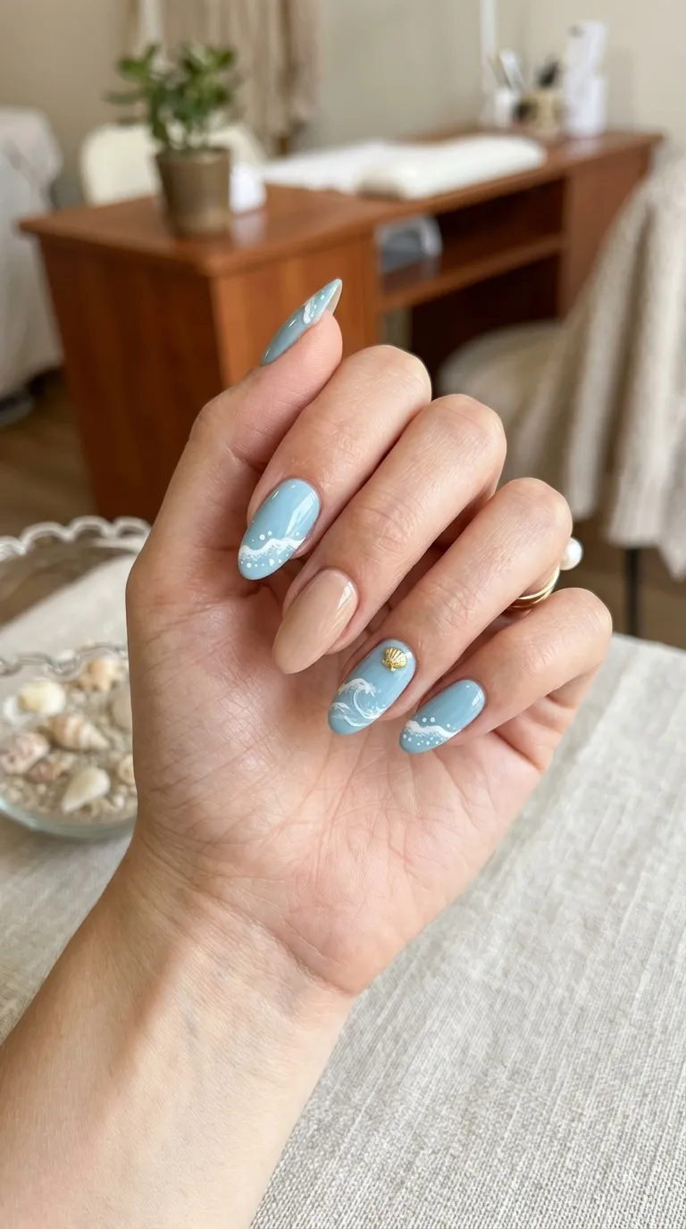 Classic Beach Nail Art