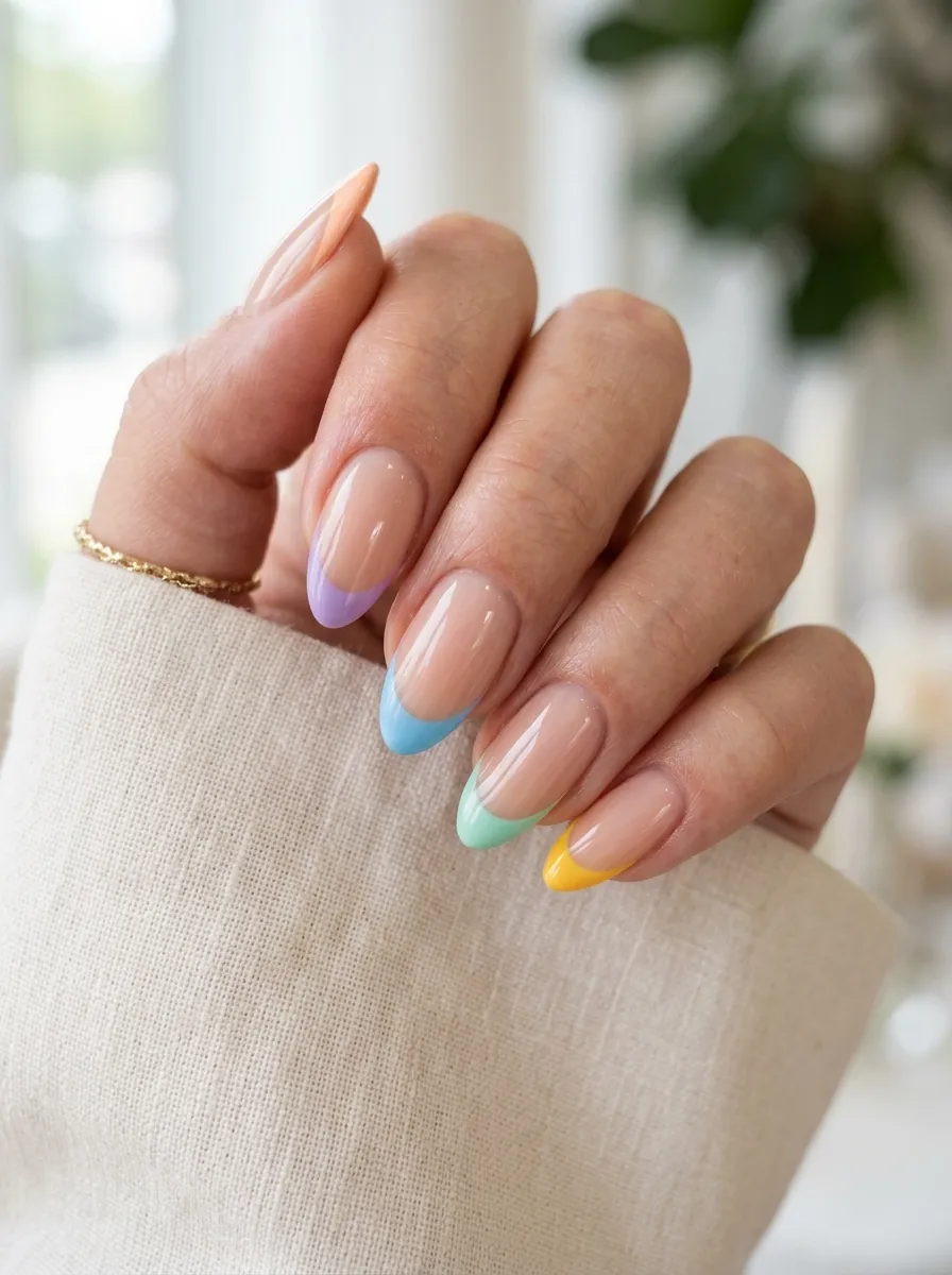 Colorful French Tip Nails