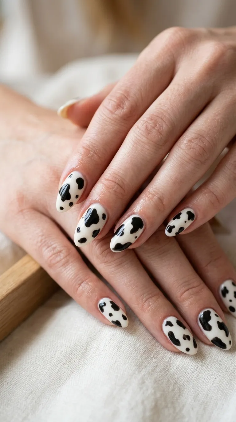 Cow Print Nail Art