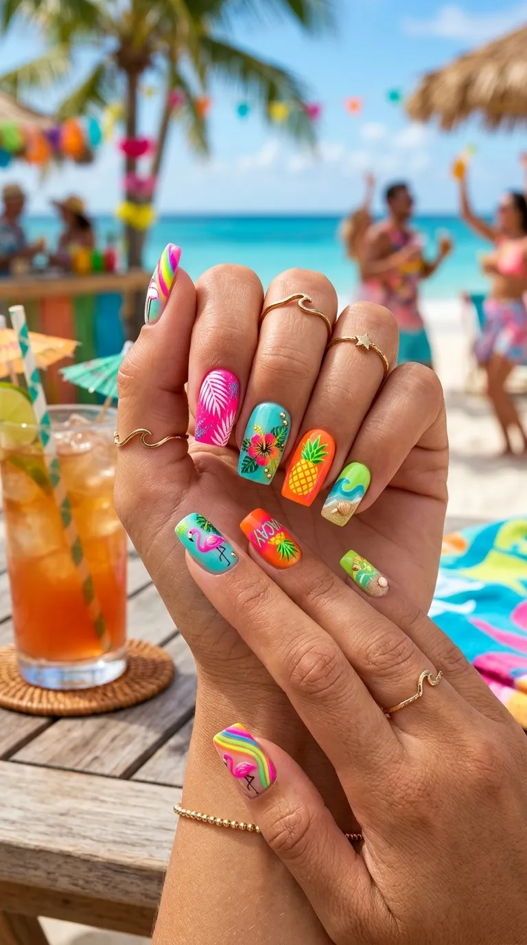 Cute Beach Nail Designs