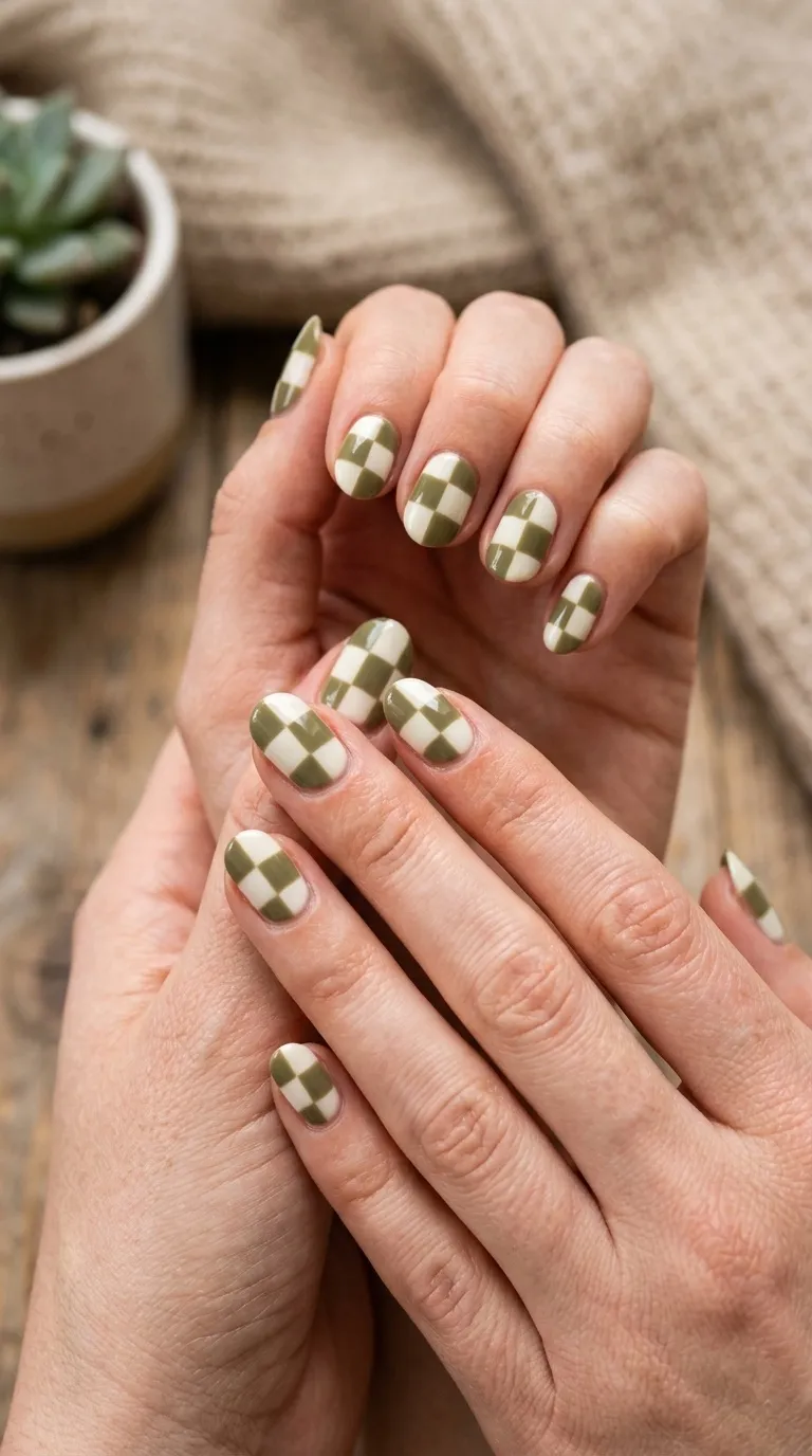 DIY Checkerboard Nails
