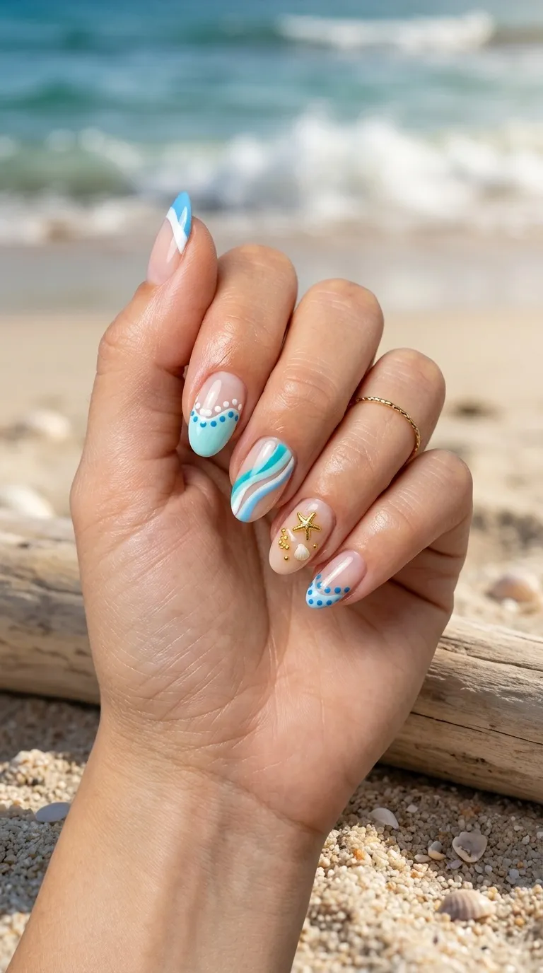 Easy Beach Nail Art for Beginners