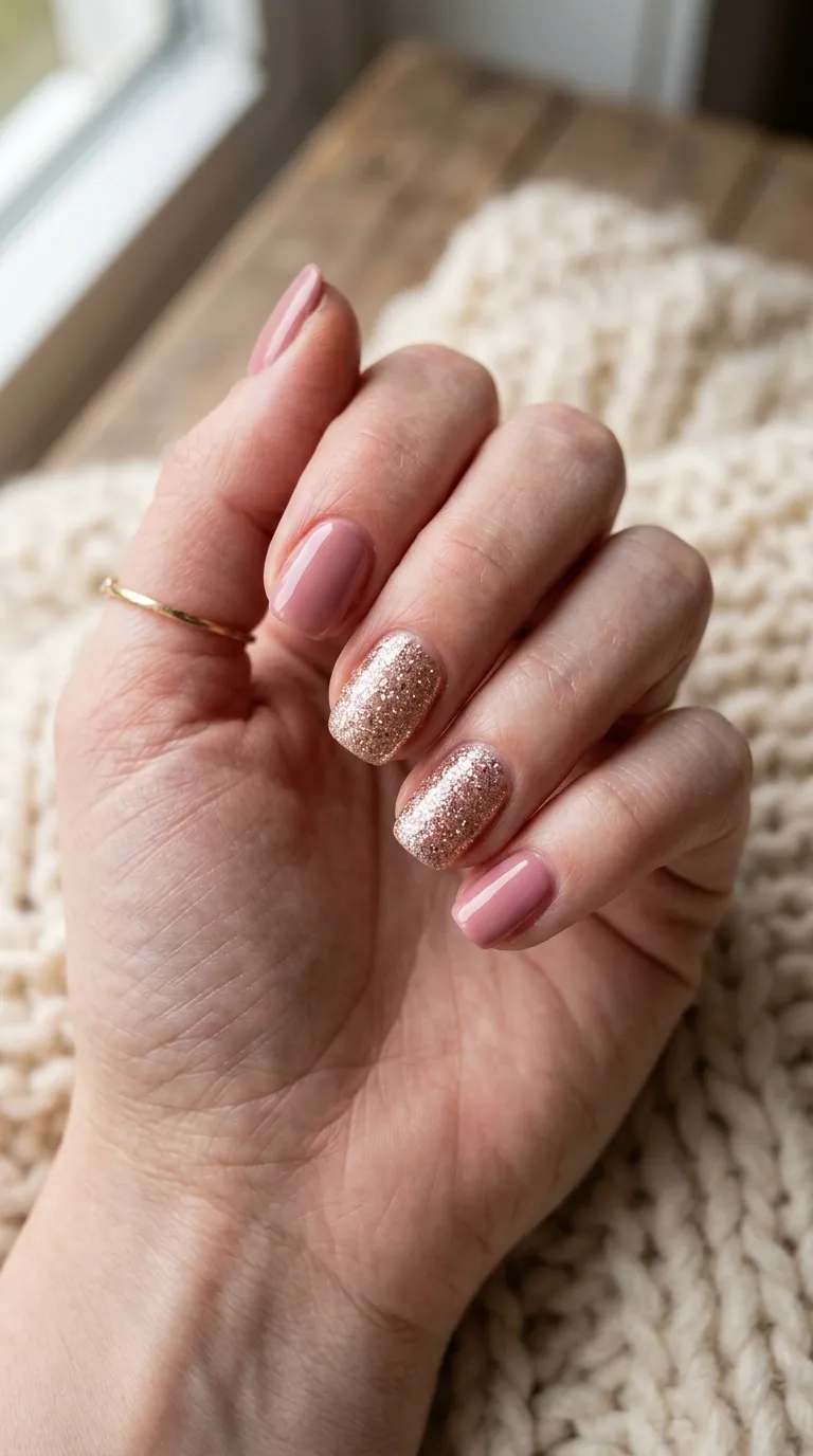 Easy Glitter Accent Nails