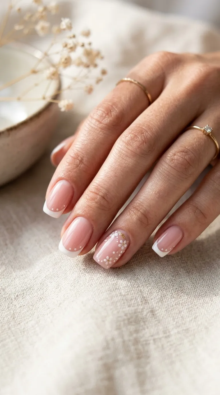 Easy Pink and White Nails