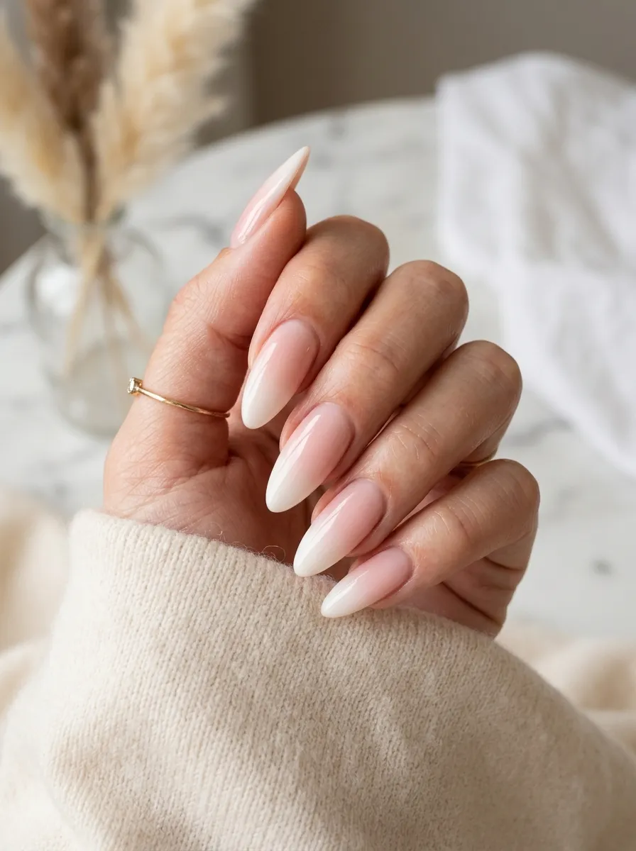 Elegant Neutral Ombre Nails