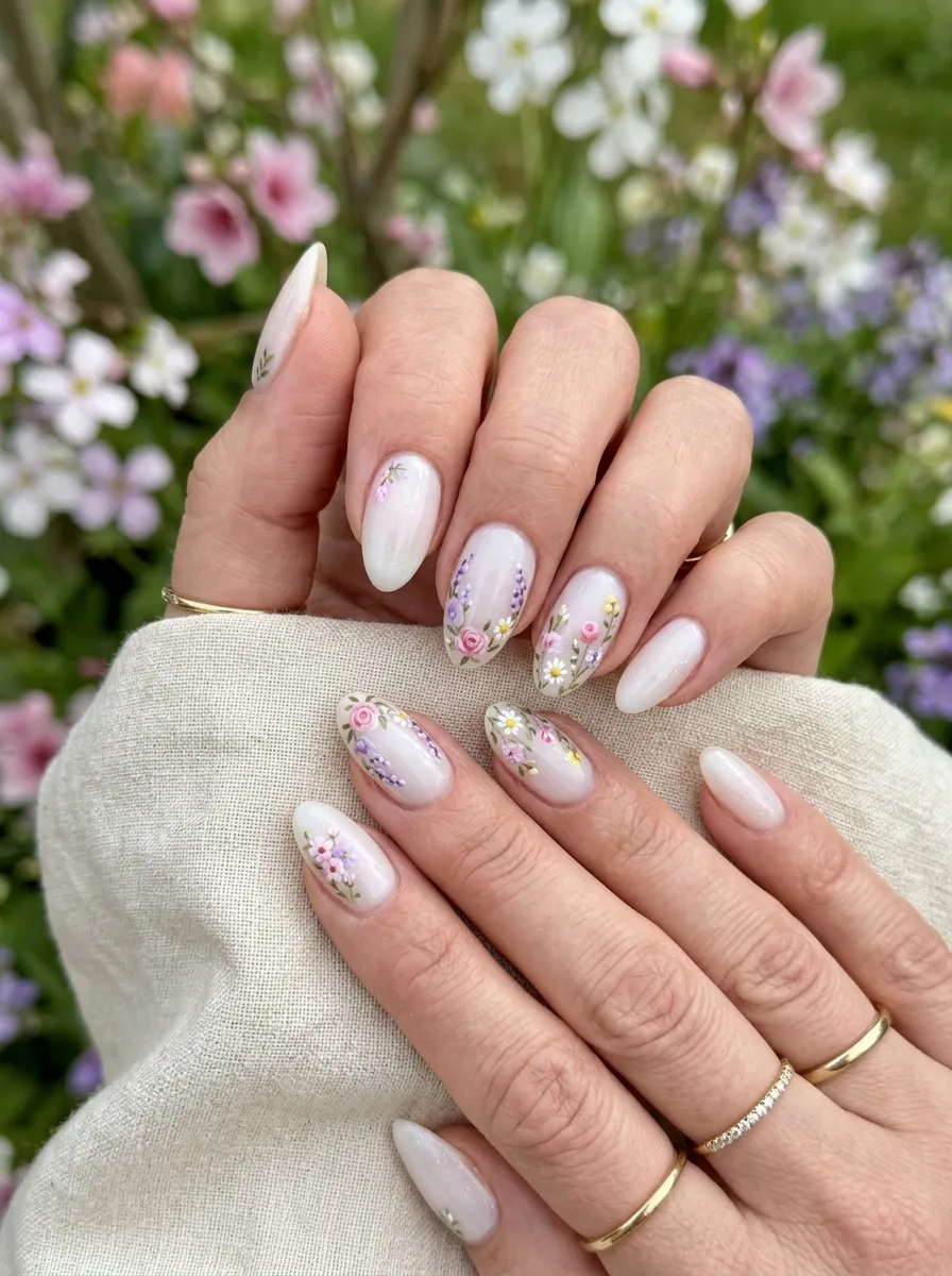 Floral April Nail Art