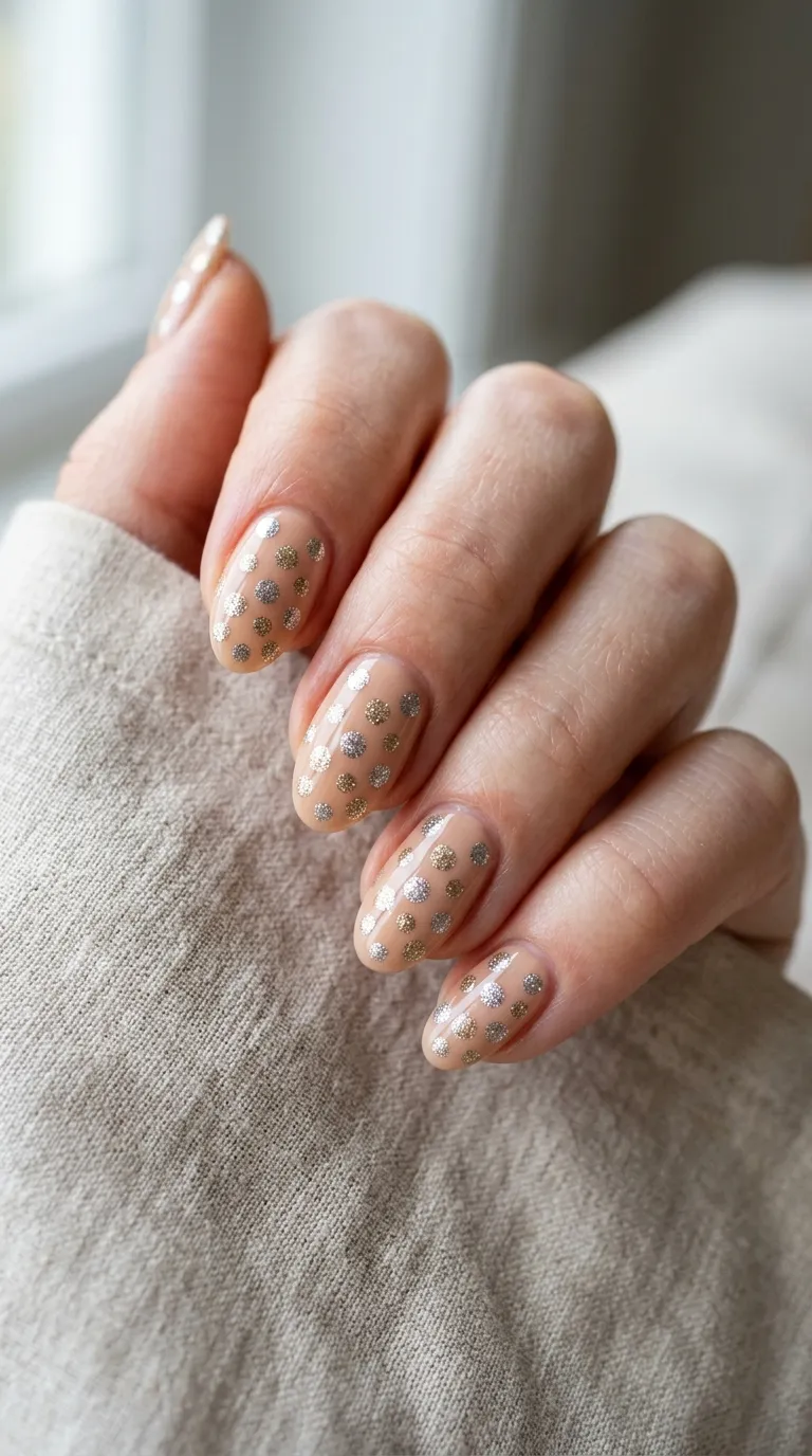 Glitter Polka Dot Nail Art