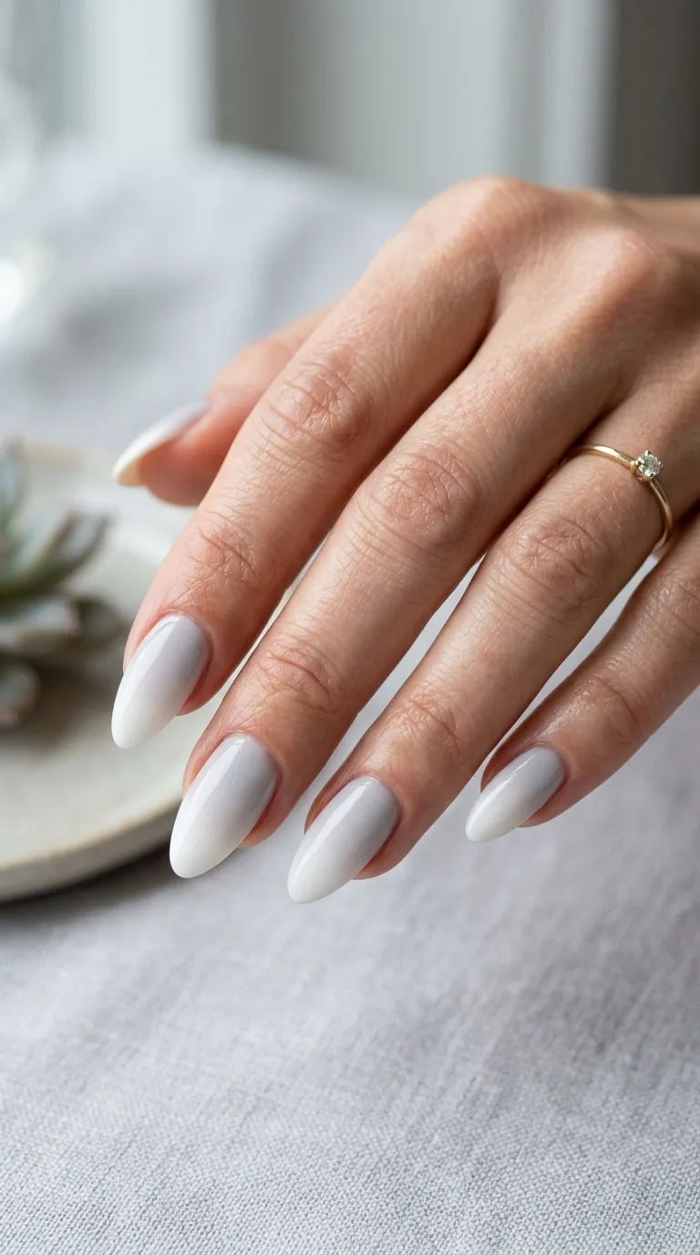 Gray Chrome Ombre Nails