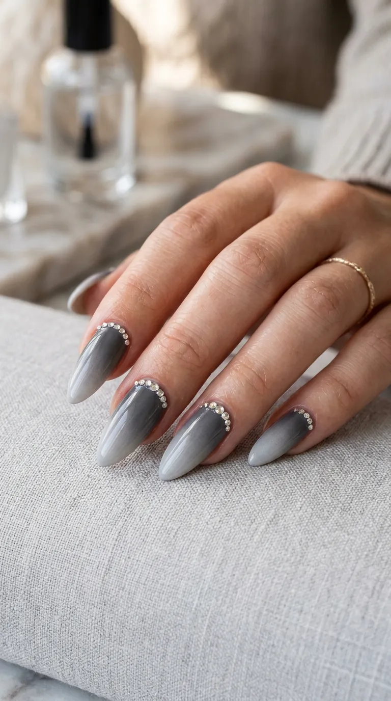 Gray Ombre with Rhinestones
