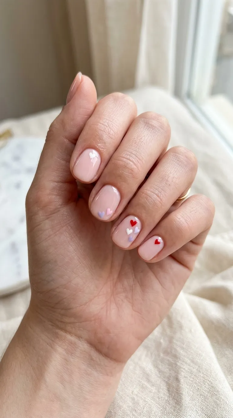 Heart Accent April Nails