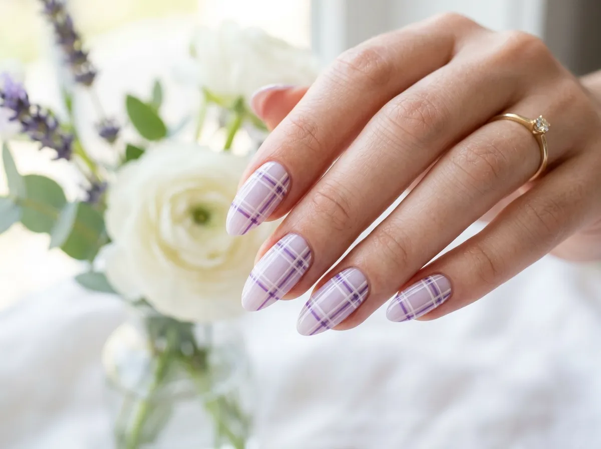 Lavender and White Plaid