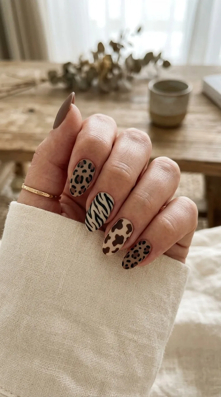 Matte Animal Print Nails