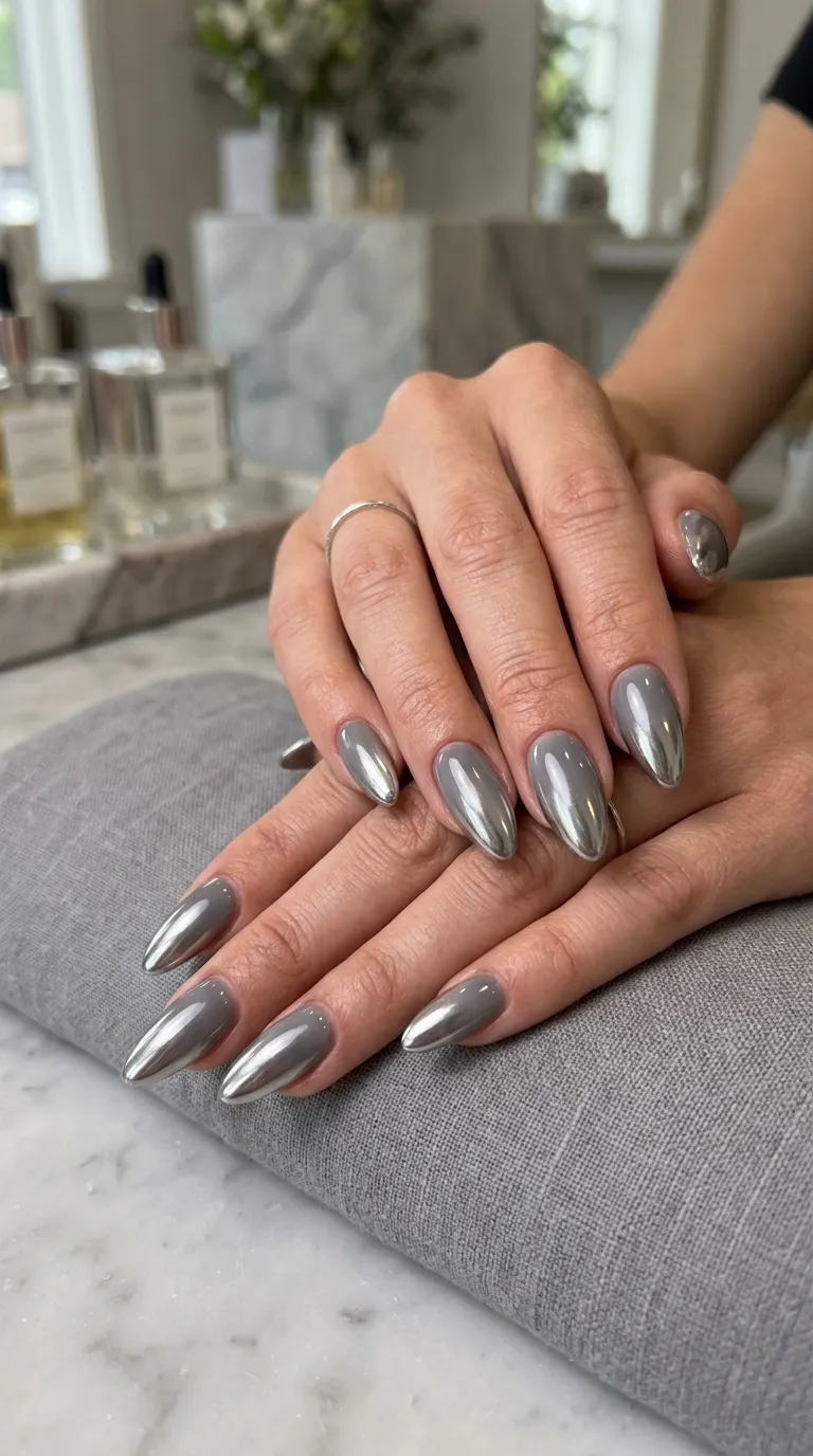 Matte Gray Ombre Nails