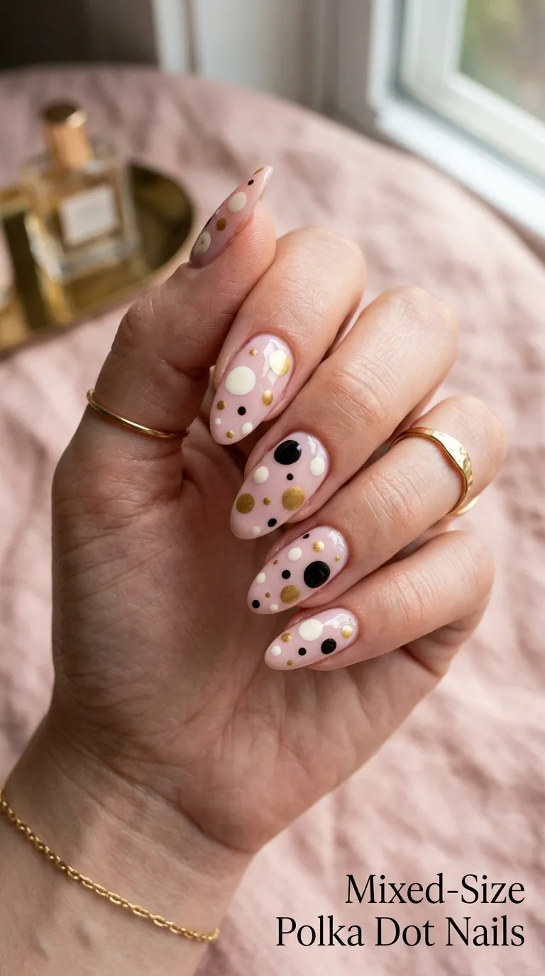 Mixed-Size Polka Dot Nails