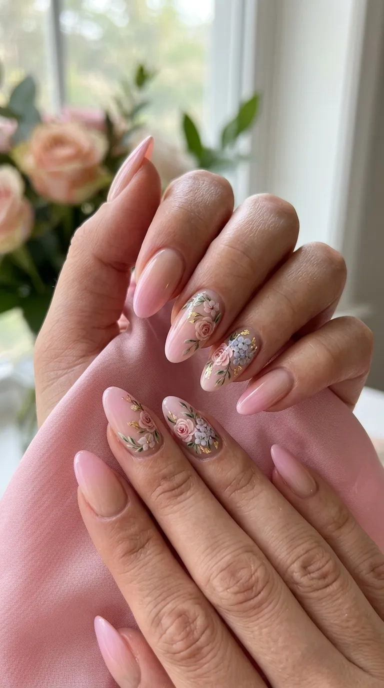 Nude To Pink Ombre Nails