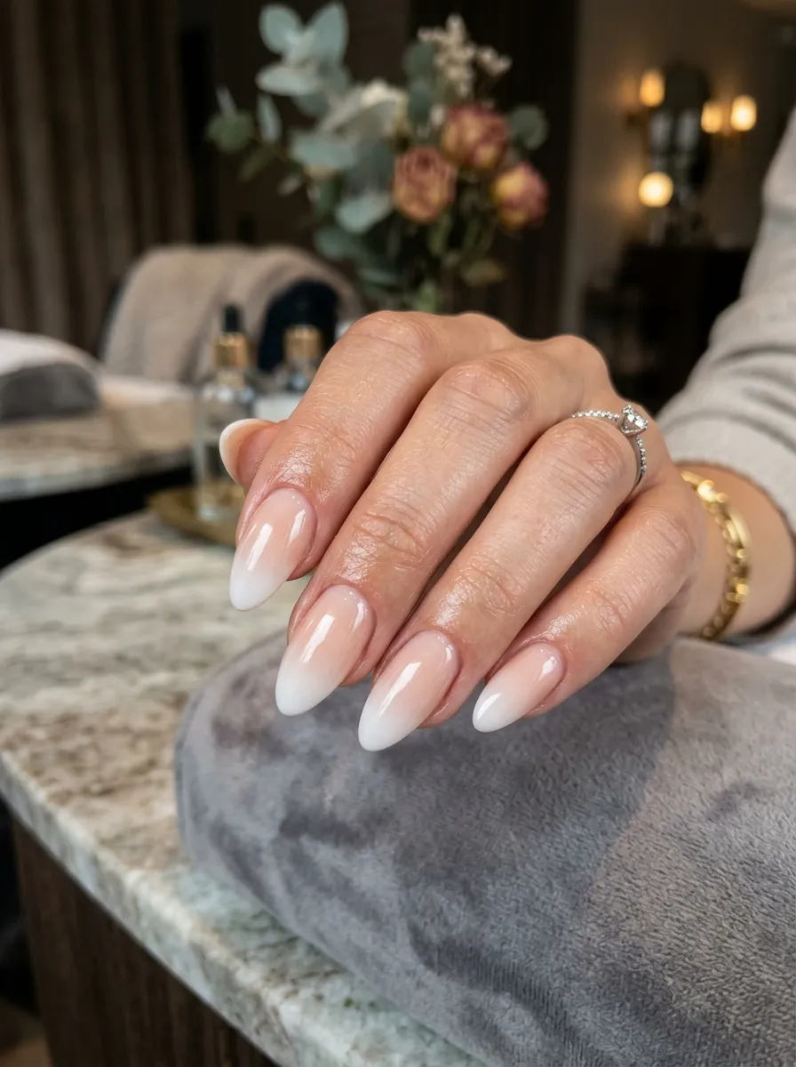 Ombre Glitter Tip Nails