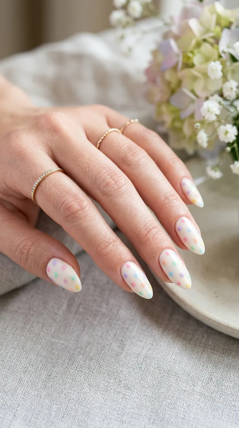 Pastel Polka Dot Nail Art