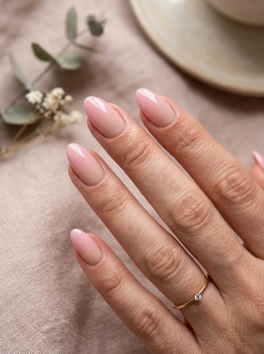 Pink and Nude Ombre Nails