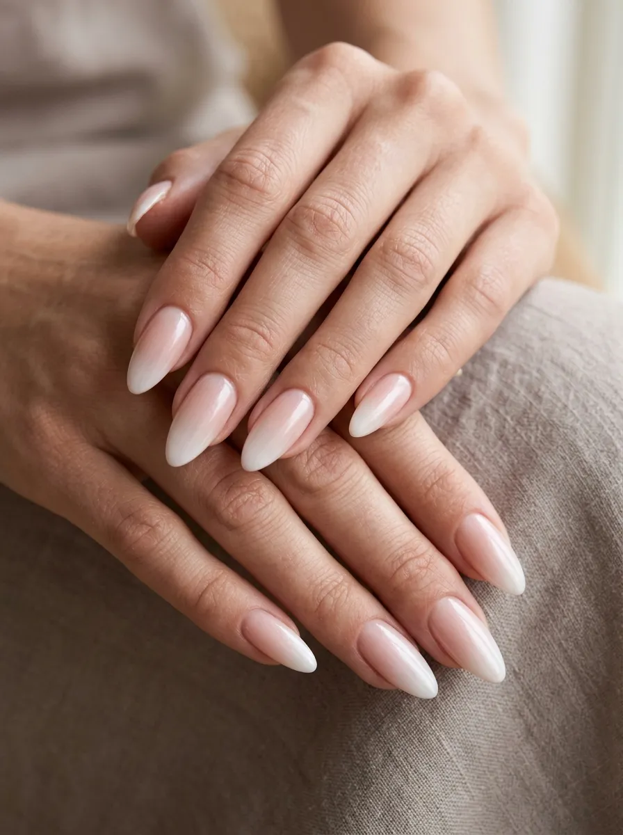 Red Ombre French Nails