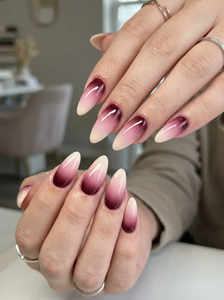 Silver Ombre French Nails